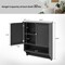 Black MDF Wall-Mounted Bathroom Cabinet with Adjustable Shelves and Towel Bar